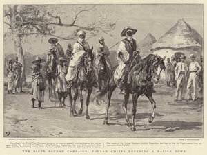 De Niger Soedan Campagne, Foulah Chiefs betreden een inheems stadje